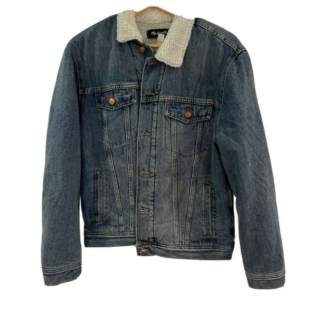 Madewell Sherpa Denim Jean Jacket Size Large